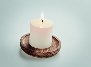 Logo trade promotional products image of: Candle on round wooden base