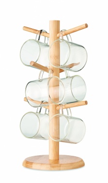 Logo trade promotional giveaways image of: Bamboo cup set holder