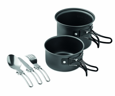 Logo trade promotional merchandise photo of: 2 camping pots with cutlery