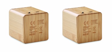 Logotrade promotional giveaway image of: Set of Bamboo wireless speaker