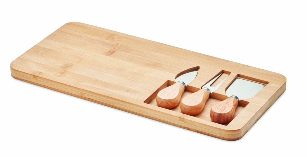 Logotrade business gift image of: Bamboo Cheese board set Leipzig