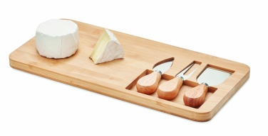 Logo trade corporate gifts image of: Bamboo Cheese board set Leipzig