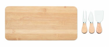 Logotrade advertising products photo of: Bamboo Cheese board set Leipzig