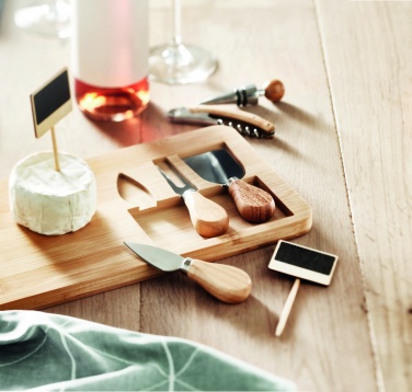 Logotrade corporate gift picture of: Bamboo Cheese board set Leipzig