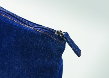 Logo trade business gifts image of: Recycled denim cosmetic pouch