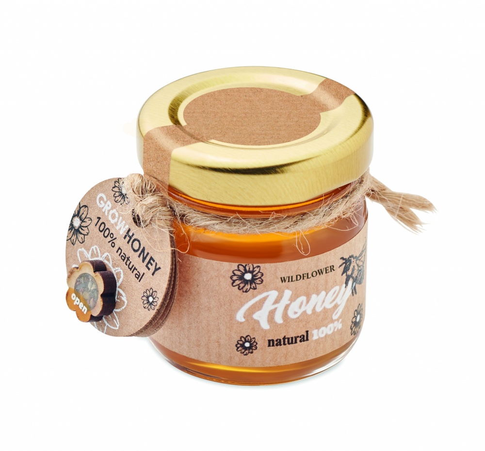 Logo trade promotional items image of: Wildflower honey jar 50 gr