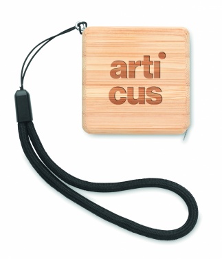 Logotrade promotional gift picture of: Measuring tape in bamboo 1m