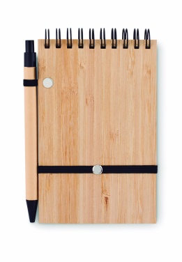 Logotrade promotional product image of: A6 bamboo notepad with pen SONORABAM