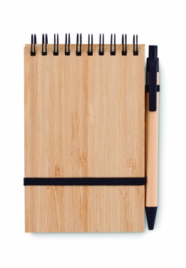 Logotrade corporate gift picture of: A6 bamboo notepad with pen SONORABAM