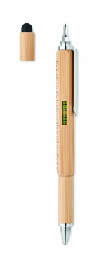 Logotrade promotional gift picture of: Spirit level pen in bamboo