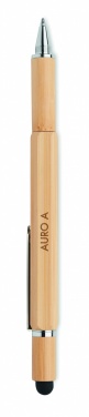 Logo trade advertising products image of: Spirit level pen in bamboo