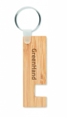 Logo trade promotional gifts image of: Bamboo stand and key ring Savonlinna