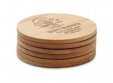 Logotrade promotional giveaway picture of: Set of 6 bamboo coasters