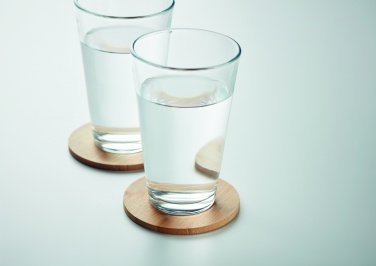 Logotrade corporate gift image of: Set of 6 bamboo coasters