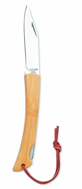 Logo trade corporate gifts image of: Foldable knife in bamboo