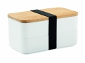 Lunch box in PP and bamboo lid, White