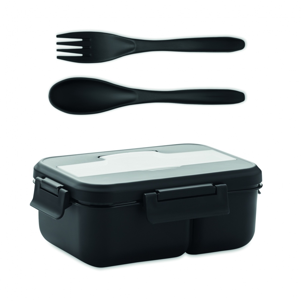 Logo trade promotional products image of: Lunch box with cutlery in PP