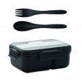 Lunch box with cutlery in PP, Black