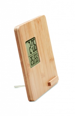 Logotrade advertising products photo of: Bamboo weather station 10W