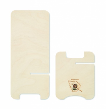 Logo trade promotional giveaway photo of: Birch Wood phone stand