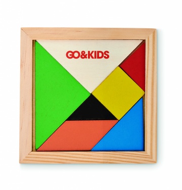 Logo trade business gifts image of: Tangram puzzle in wood