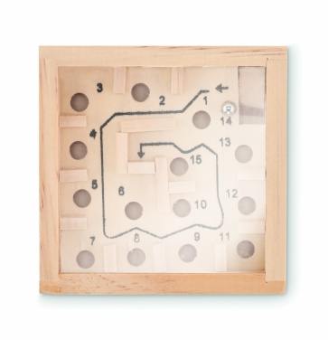 Logo trade promotional products image of: Pine wooden labyrinth game