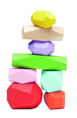 Logo trade promotional giveaway photo of: 8 stacking wood rocks in pouch