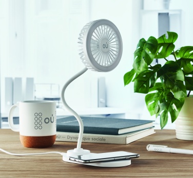 Logo trade promotional products picture of: Desktop charger fan with light