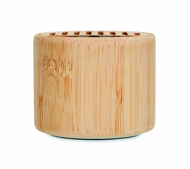 Logotrade promotional merchandise image of: Round bamboo wireless speaker