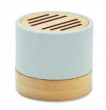 Logo trade advertising products image of: Bamboo RPET wireless speaker