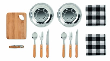 Logo trade promotional items image of: Picnic 2 person set in pouch