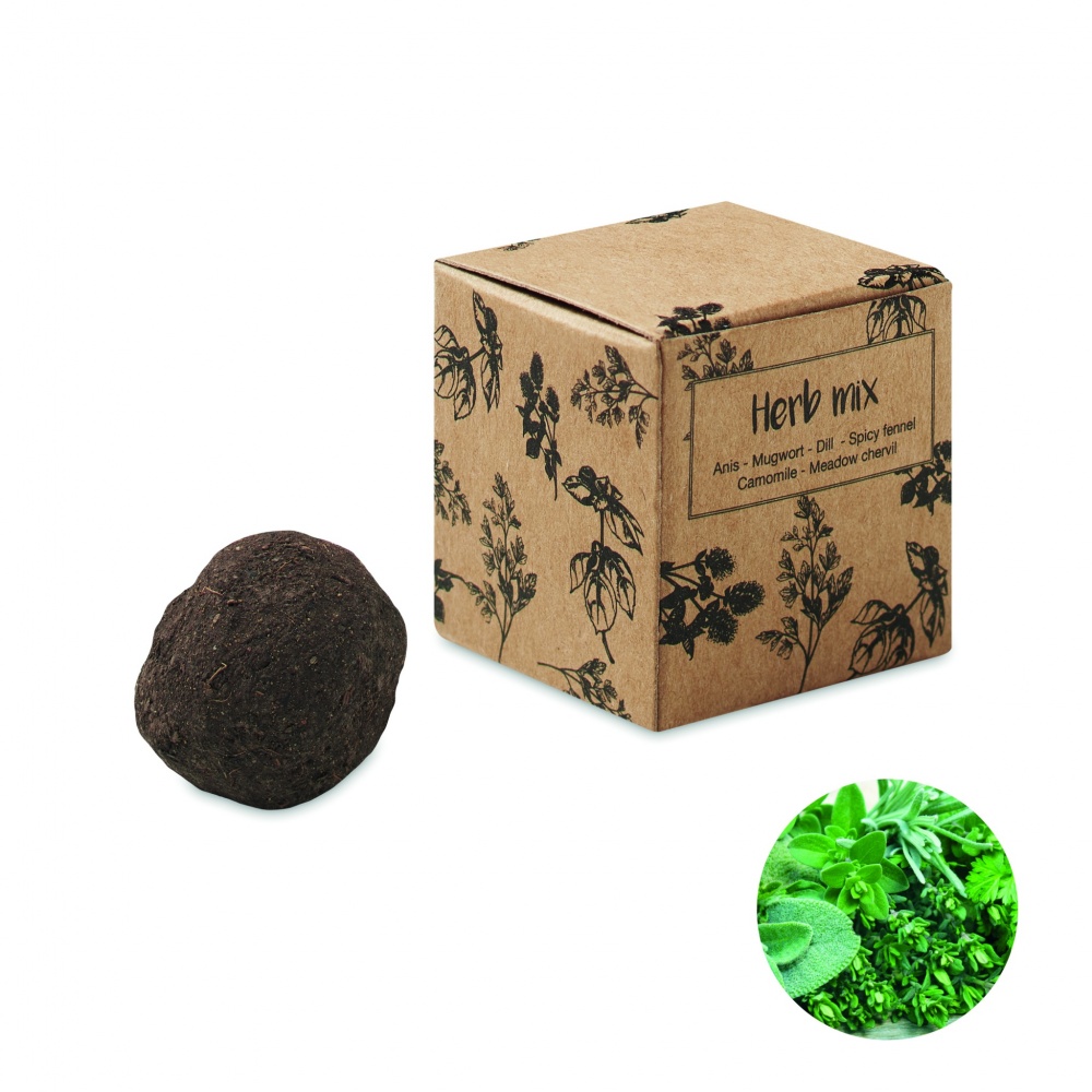 Logotrade promotional items photo of: Herb seed bomb in carton box