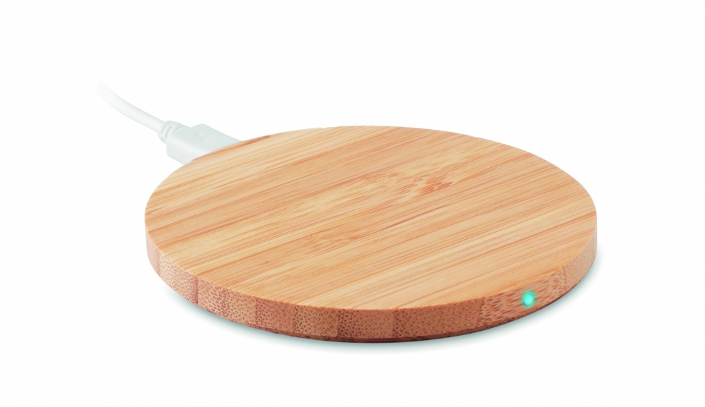 Logotrade promotional item image of: Bamboo wireless charger 15W