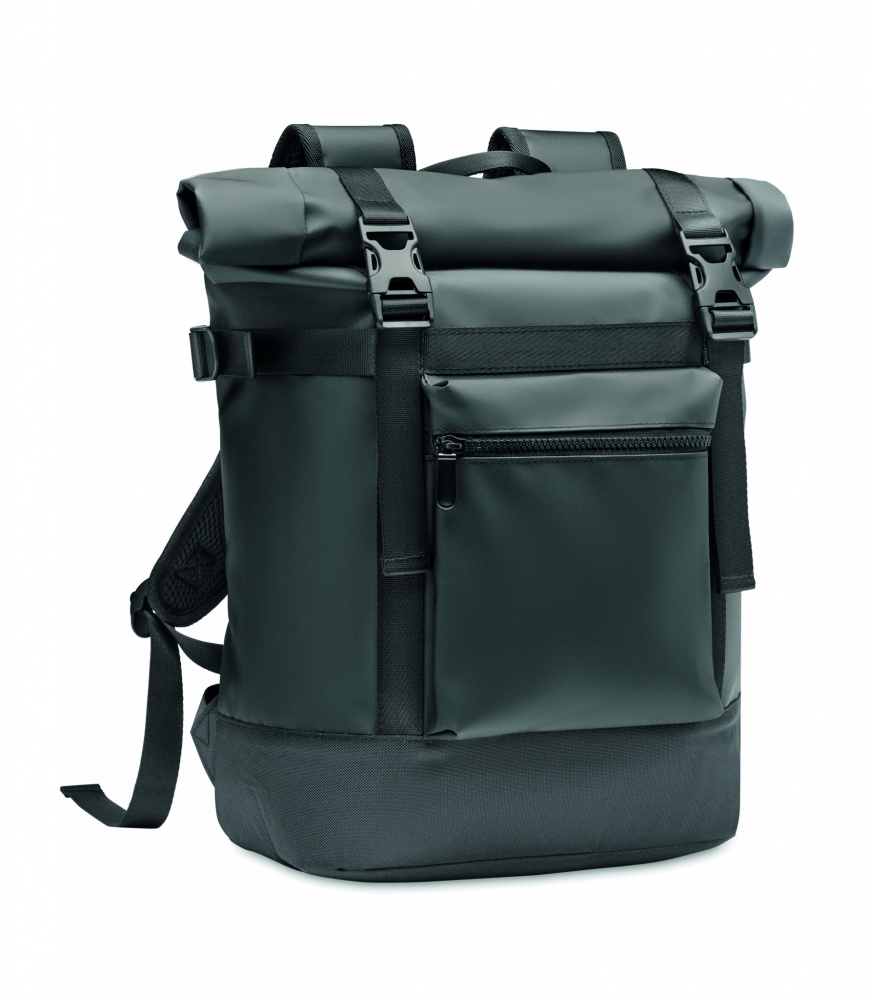 Logo trade promotional items image of: Rolltop backpack 50C tarpaulin