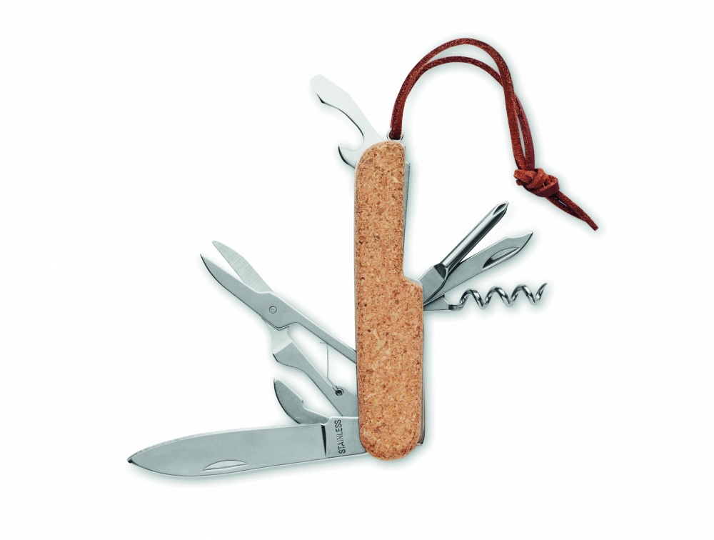 Logo trade promotional merchandise photo of: Multi tool pocket knife cork