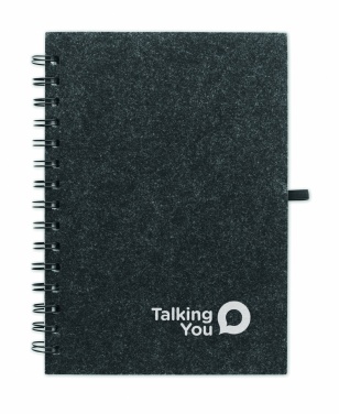 Logo trade promotional gifts image of: A5 RPET felt cover notebook