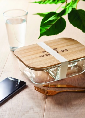 Logotrade advertising product picture of: Glass lunch box with bamboo lid