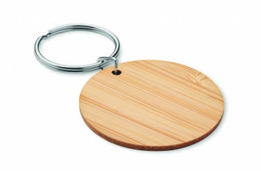 Logotrade corporate gift image of: Round bamboo key ring Pieksämäki