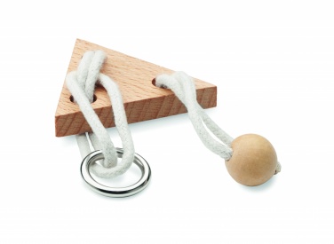 Logo trade promotional gifts image of: Wooden brain teaser triangle