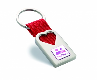 Logo trade promotional giveaways picture of: Heart metal key ring Kemi