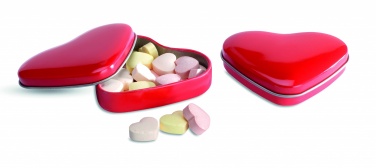 Logotrade promotional gift picture of: Heart tin box with candies