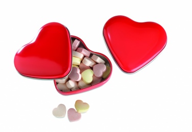 Logo trade promotional giveaways picture of: Heart tin box with candies