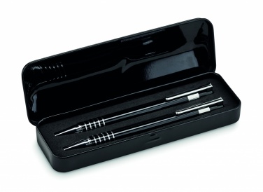 Logo trade promotional products image of: Ball pen set in metal box