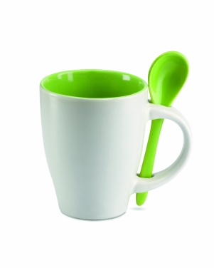 Logotrade promotional item picture of: Bicolour mug with spoon 250 ml