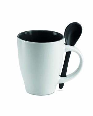 Logotrade promotional item image of: Bicolour mug with spoon 250 ml