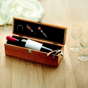 Logotrade promotional giveaway image of: Wine set in bamboo box