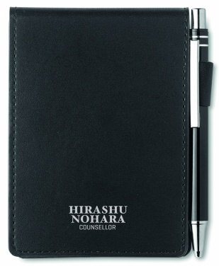 Logotrade promotional product picture of: A7 notepad in PU pouch w/pen