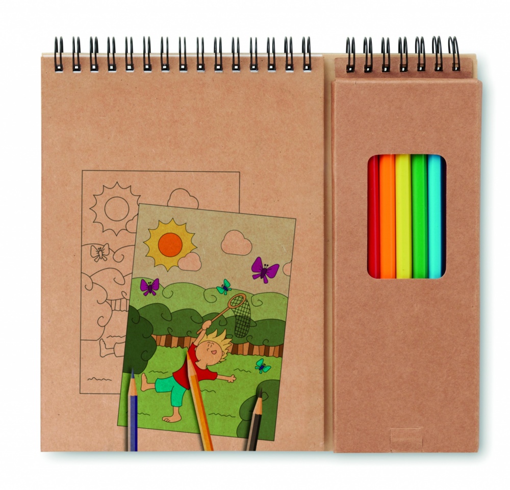 Logo trade promotional gift photo of: Colouring set with notepad