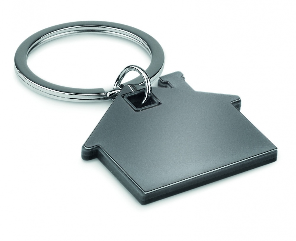 Logotrade promotional product image of: House shape plastic key ring Rezekne