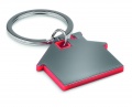 House shape plastic key ring Rezekne, Red